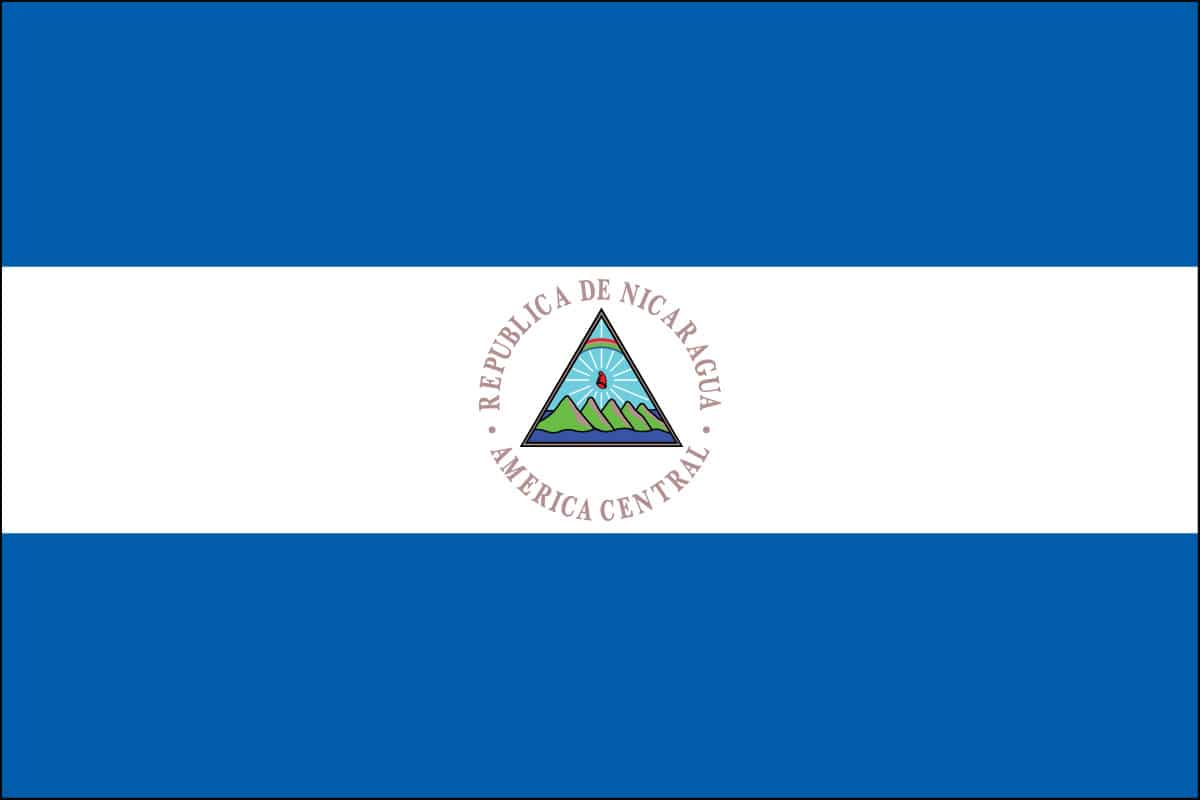 Nicaragua Nylon Flag w/ Seal
