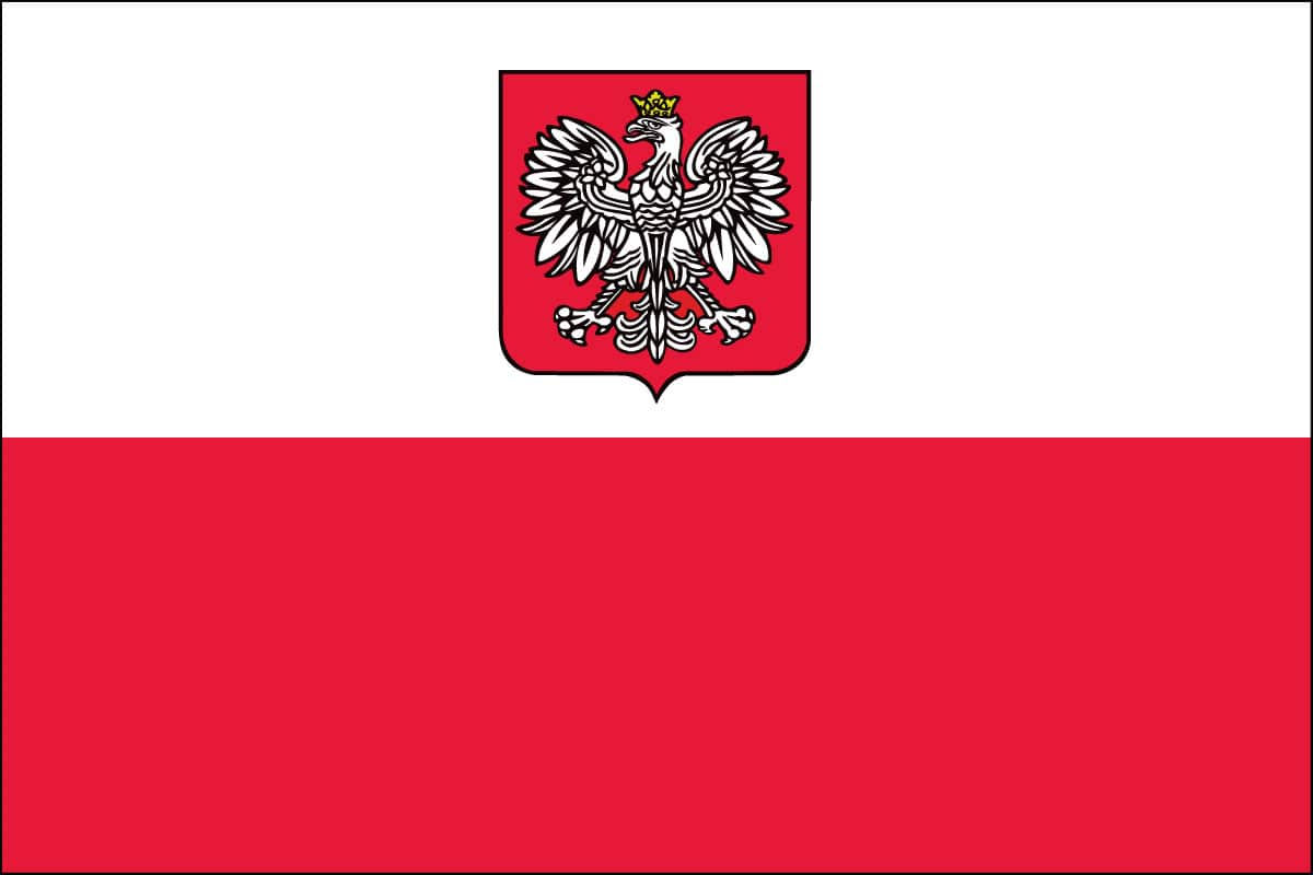 Poland Nylon Flag w/Eagle
